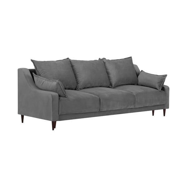 Canapea extensibilă cu 3 locuri și spațiu de depozitare Mazzini Sofas Freesia, gri-image-2