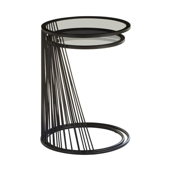 Măsuțe auxiliare 2 buc. rotunde cu blat din sticlă ø 41 cm Trento – Premier Housewares-image-1