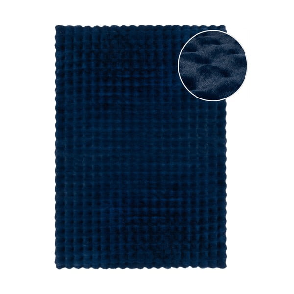 Blană albastru-închis sintetică 160x230 cm Waffle Faux Fur – Flair Rugs