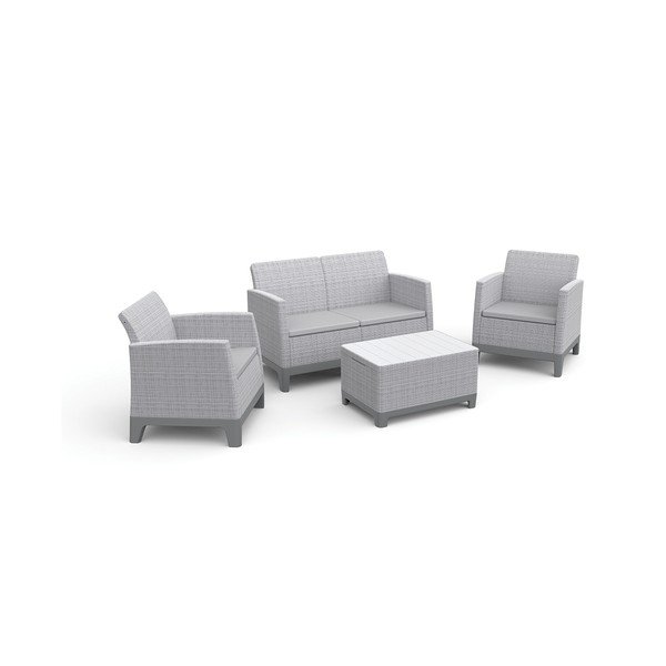 Set mobilier de grădină gri deschis pentru 4 persoane Scandi Forma – Keter-image-2