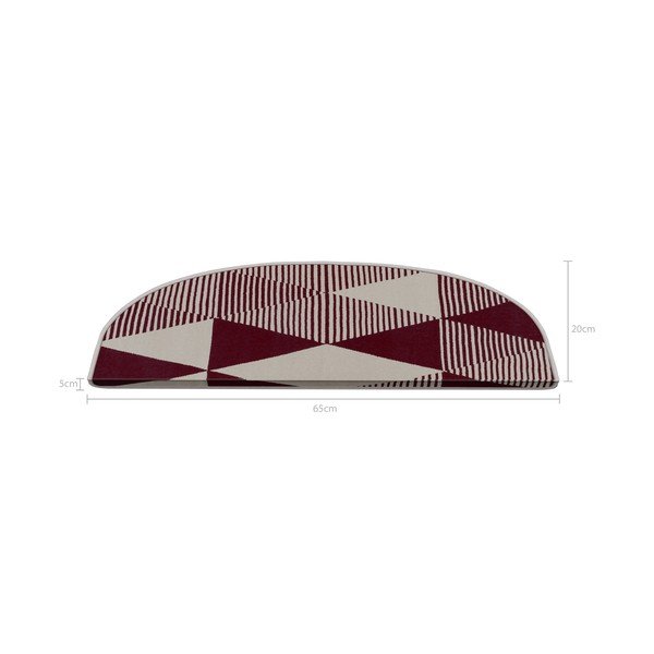 Covorașe pentru scări burgundy-albe 16 buc. 20x65 cm Triangles – Vitaus-image-4