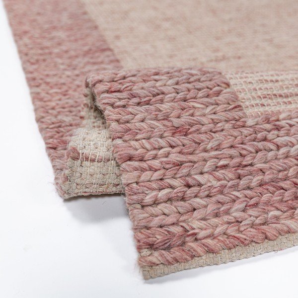 Covor roz deschis țesut manual din amestesc de lână 200x290 cm Rue – Flair Rugs-image-3