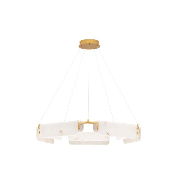 Lustră crem/alămie LED cu intensitate reglabilă cu aspect de marmură ø 93 cm Aider – Nova Luce