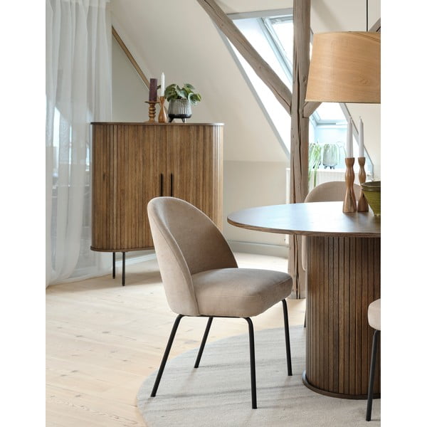 Dulap maro cu aspect de lemn de stejar cu ușă glisantă 100x118 cm Nola – Unique Furniture-image-1