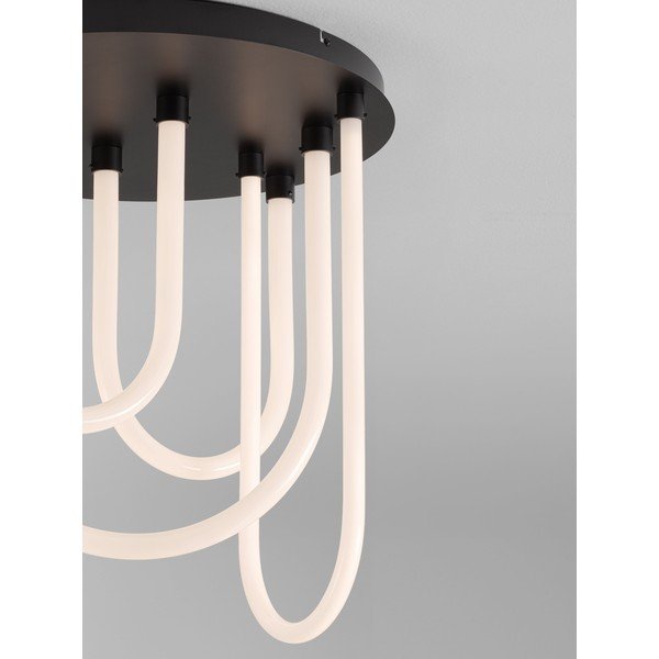 Plafonieră albă/negru-mat LED cu intensitate reglabilă din oțel cu abajur din sticlă acrilică Topaz – Nova Luce-image-2