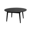 Măsuță de cafea neagră rotundă cu aspect de lemn de stejar ø 80 cm Fabio – White Label