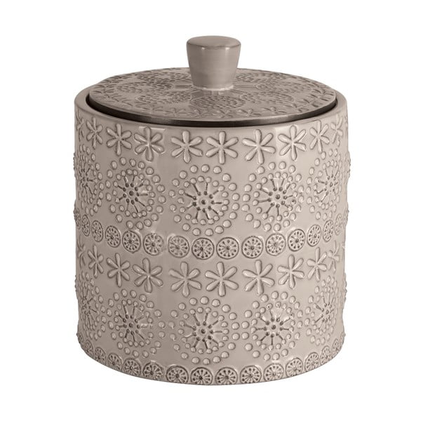 Organizator de baie bej pentru dischete demachiante, din porțelan Relief – Spirella