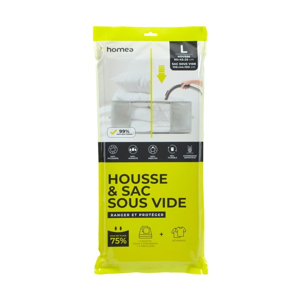 Cutie de depozitare pentru haine, din plastic, cu vacuum 60x45x25 cm – Homéa-image-1