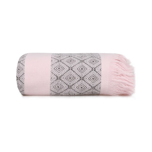Prosop roz/gri din bumbac 150x75 cm Twins - Foutastic-image-3