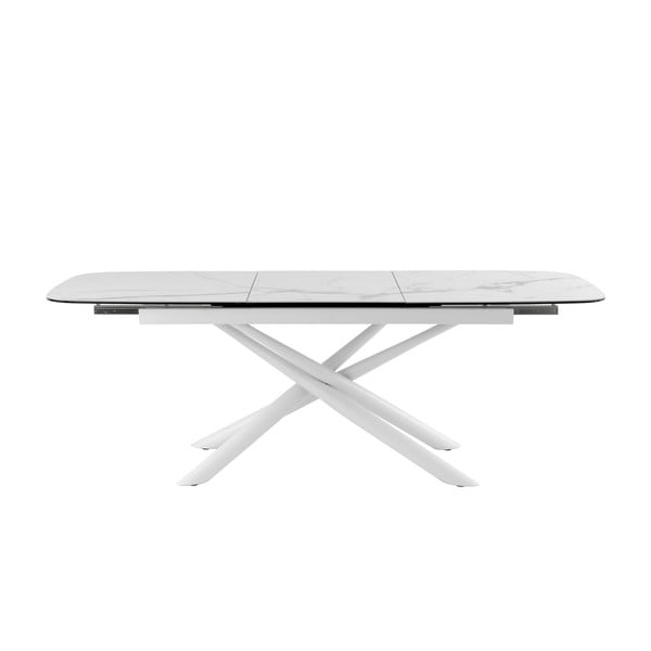 Masă dining extensibilă sømcasa Ness, 160 x 95 cm, alb-gri-image-2