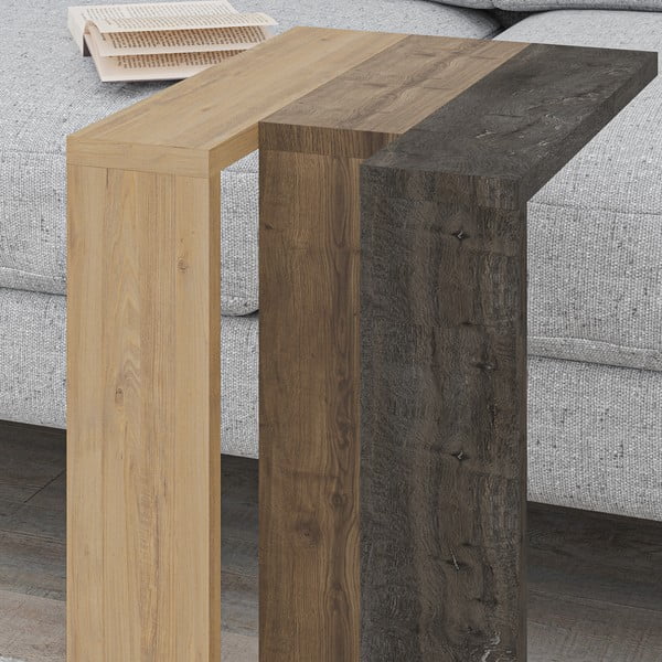 Măsuță auxiliară cu aspect de lemn de stejar 40x30 cm Macha – Marckeric-image-1