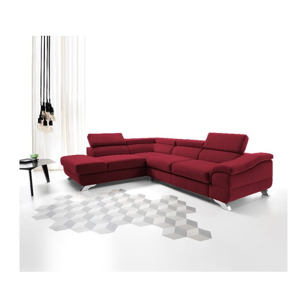 Colțar extensibil Windsor & Co Sofas Gamma, roşu, partea stângă-image-3