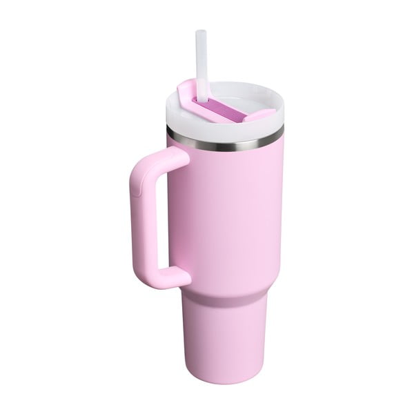 Termos roz cu pai din oțel inoxidabil 1,18 l Quencher H2.0 FlowState Tumbler Cherry Blossom – Stanley-image-3