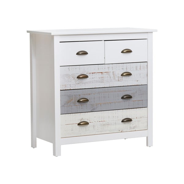 Comodă cu 4 sertare Marckeric Romantica, 79 x 80 cm, alb - gri-image-3