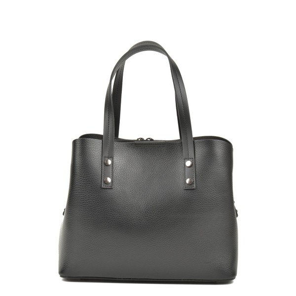 Geantă din piele Anna Luchini Dita Nero, negru-image-2