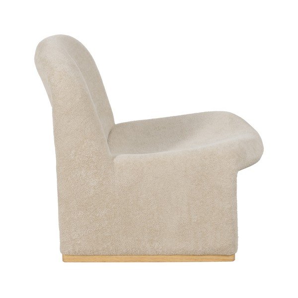 Fotoliu bej cu tapițerie din țesătură bouclé – Ixia-image-3