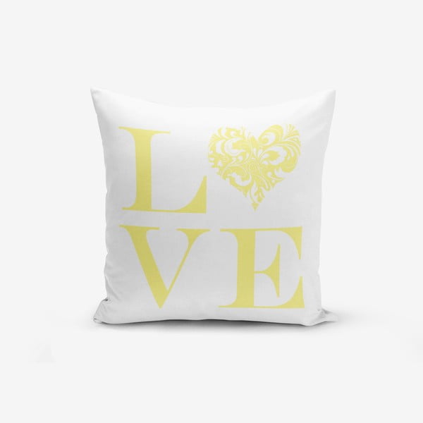 Față de pernă Minimalist Cushion Covers Love Yellow, 45 x 45 cm
