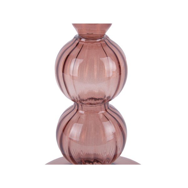 Sfeșnic din sticlă PT LIVING Swirl Bubbles, roz-image-2