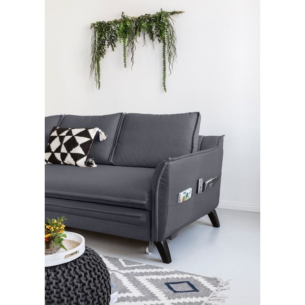 Colțar extensibil cu șezlong pe partea stângă Miuform Charming Charlie, gri antracit-image-4