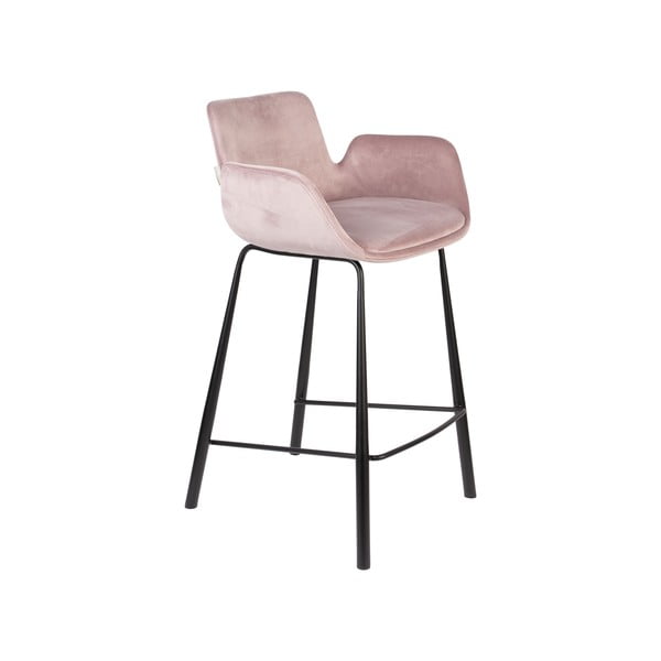 Scaune de bar roz-deschis 2 buc. din catifea 91,5 cm Brit – Zuiver