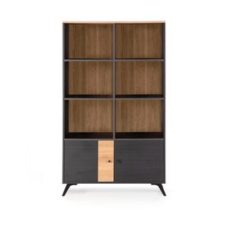 Bibliotecă neagră cu aspect de stejar 92x160 cm Texas - Marckeric
