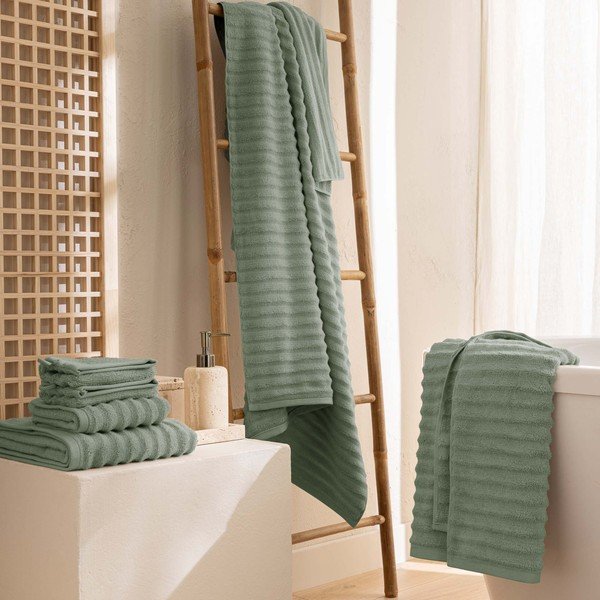 Prosop verde din bumbac din frotir 50x90 cm Maya – douceur d'intérieur-image-2