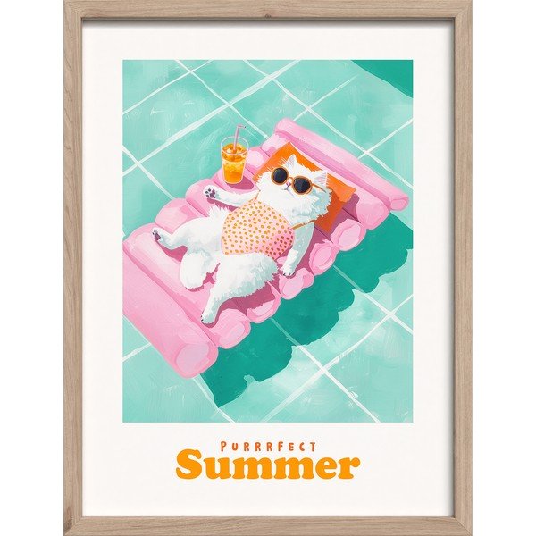 Tablou cu ramă imprimat 30x40 cm Purrrfect – Styler