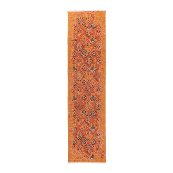 Covor cu 2 fețe Halimod Maya, 77 x 300 cm, portocaliu-maro