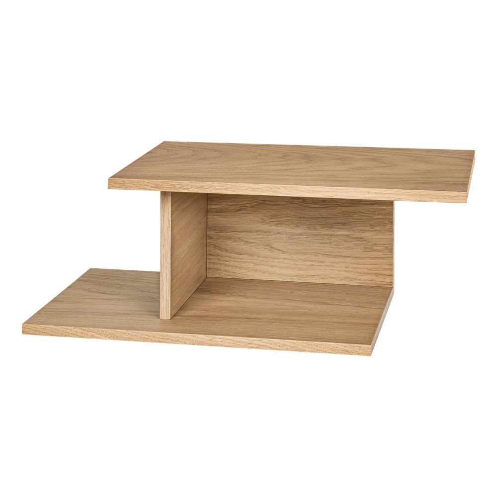 Noptieră în culoare naturală suspendată/cu rafturi cu aspect de lemn de stejar Tann – noo.ma