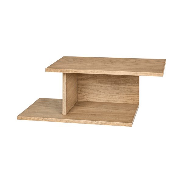 Noptieră în culoare naturală suspendată/cu rafturi cu aspect de lemn de stejar Tann – noo.ma