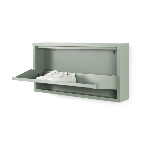 Pantofar verde prăfuit cu deschidere înclinată din metal 75x37,5x12,5 cm Billy – Spinder Design-image-2