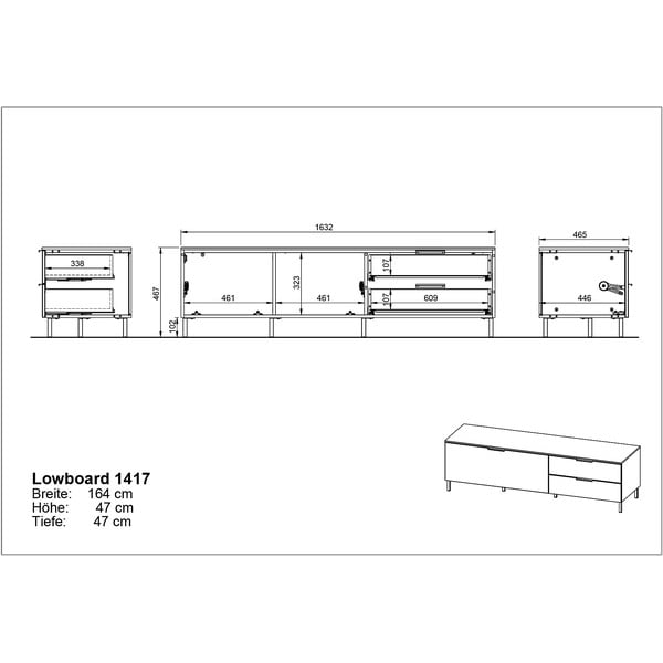 Masă TV verde deschis 164x47 cm Kenora - Germania-image-4