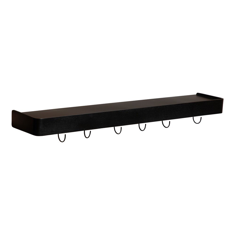 Cuier de perete negru cu raft cu aspect de lemn de frasin 120 cm Protopia – DAN-FORM Denmark