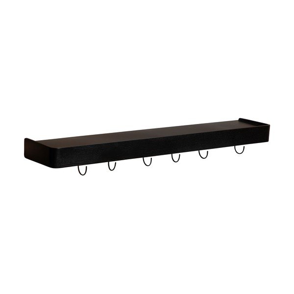 Cuier de perete negru cu raft cu aspect de lemn de frasin 120 cm Protopia – DAN-FORM Denmark
