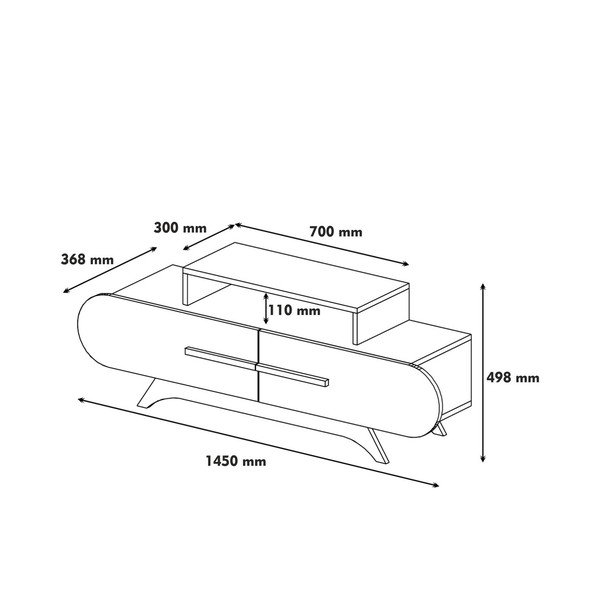 Comodă TV cu aspect de lemn de nuc Hommy Craft Rose, alb-natural-image-3