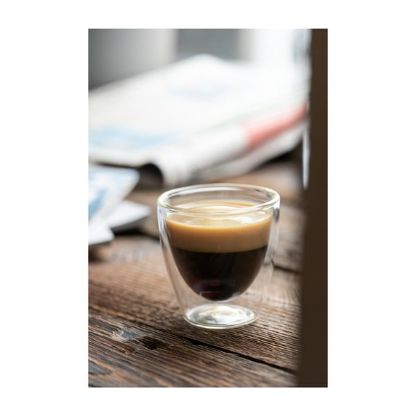 Căni 2 buc. pentru espresso/cu perete dublu din sticlă 80 ml Amo – Vialli Design-image-1