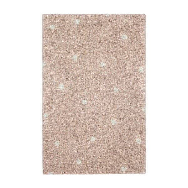Covor pentru copii roz deschis lavabil/țesut manual din bumbac 100x150 cm Mini Dot Rose – Lorena Canals