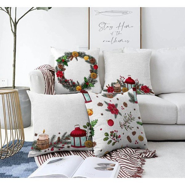 Fețe de pernă 4 buc. 43x43 cm  cu model de Crăciun Merry Christmas – Mila Home