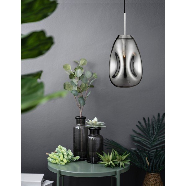 Lustră argintiu-lucios din sticlă ø 22 cm Lava – Nova Luce-image-1