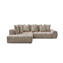 Colțar taupe extensibil/cu spațiu de depozitare cu tapițerie din chenille (cu colț pe partea stângă/în formă de ”L”) Everest – Bobochic Paris