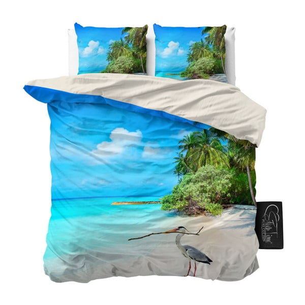 Lenjerie de pat din micropercal Sleeptime Beach Heron, 200 x 220 cm
