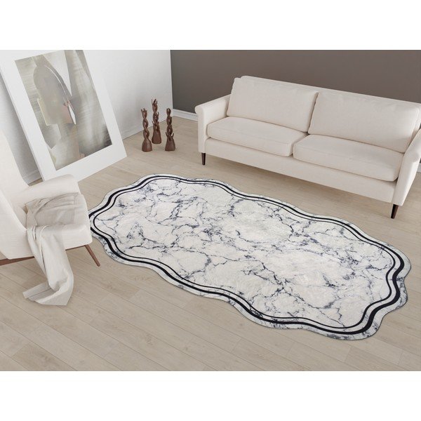 Covor alb/gri alb 200x80 cm - Vitaus-image-1