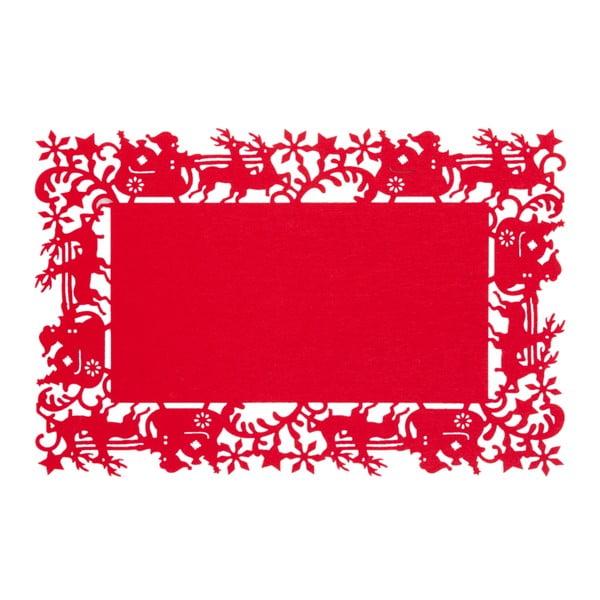 Suport farfurie Clayre & Eef Christmas Time, 45 x 30 cm, roșu