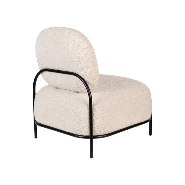 Fotoliu crem cu tapițerie din țesătură bouclé Polly – White Label-image-4