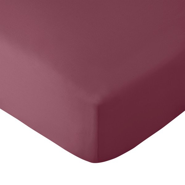 Cearceaf burgundy cu elastic 90x190 cm So Soft Non Iron – Catherine Lansfield