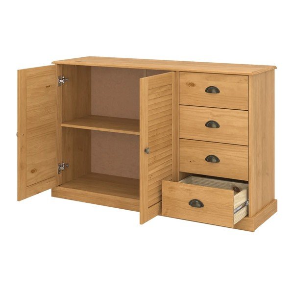 Comodă în culoare naturală deschisă din lemn de pin 125x80x38 cm Edith – Støraa-image-3