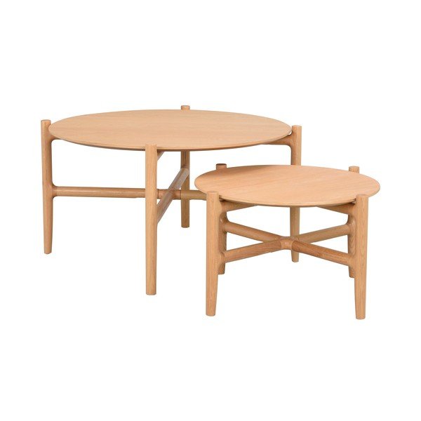 Masă de cafea din lemn de stejar natural Rowico Holton, ø 80 cm-image-3