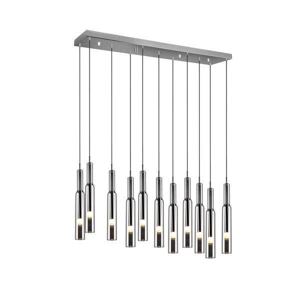 Lustră argintie LED cu abajur din sticlă Lucent – Trio Select-image-4