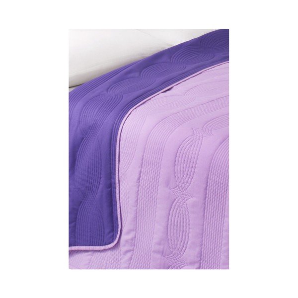 Cuvertură reversibilă din microfibră, 160 x 220 cm, violet-image-1