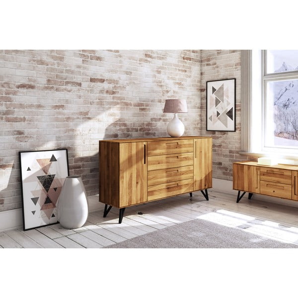 Comodă înaltă din stejar 182x100 cm Golo - The Beds-image-4